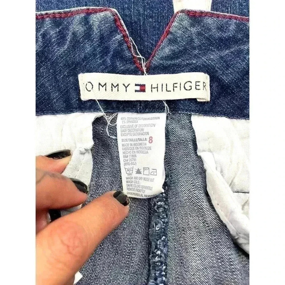VTG Tommy Hilfiger Women's Blue Denim Jeans Sz 8 Culottes Wide Leg Flare Retro - Picture 5 of 11